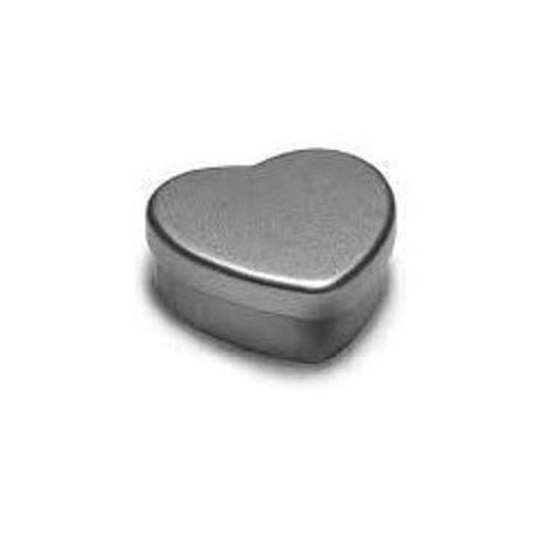 Hliníková dóza s víčkem ve tvaru srdce stříbrná, cca 20 ml
