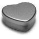 Hliníková dóza s víčkem ve tvaru srdce stříbrná, cca 20 ml, 1 ks
