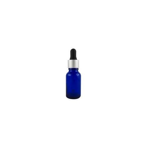 Skleněná lahvička s pipetou, modrá, 15 ml