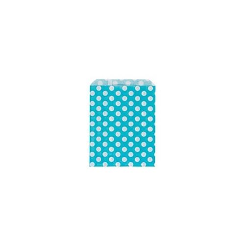 Papírový sáček 18 x 23 cm, modrý s puntíky, balení 50 ks
