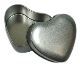 Hliníková dóza s víčkem ve tvaru srdce stříbrná, cca 80 ml, 1 ks