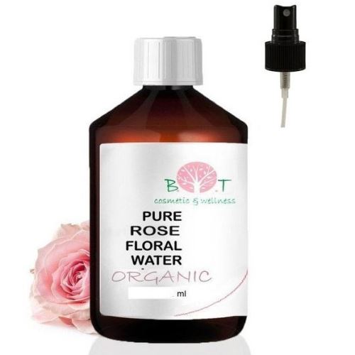 Růžová květová voda s rozprašovačem, organic