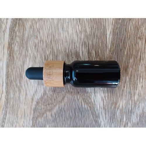 Skleněná lahvička s bambusovou pipetou černá, 10 ml