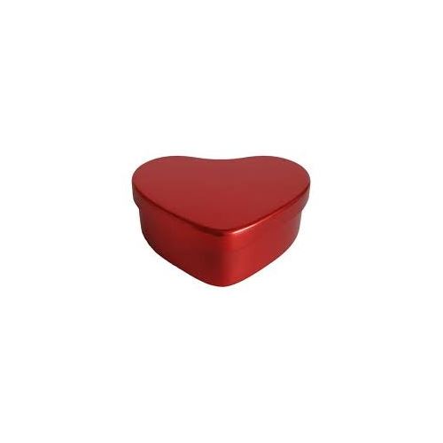 Hliníková dóza s víčkem ve tvaru srdce červená, cca 20 ml