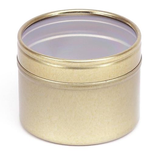 Zlatá miska s průhledným víčkem, 100ml - II.jakost, poškrábané