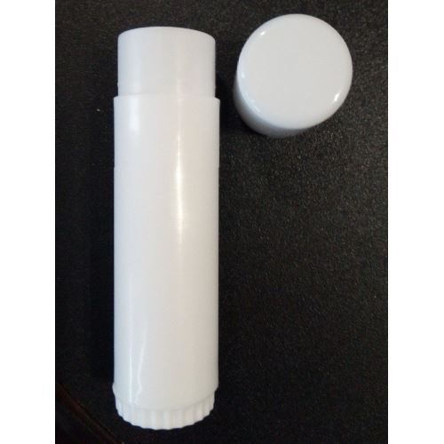 Plastová vysouvací tuba na balzám na rty, bílá, 15 ml
