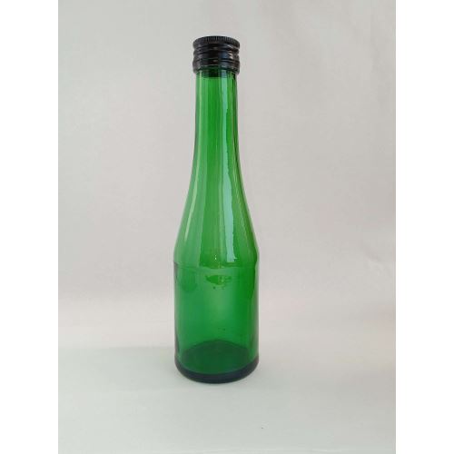 Skleněná lahev s hliníkovým uzávěrem, zelená, 190 ml